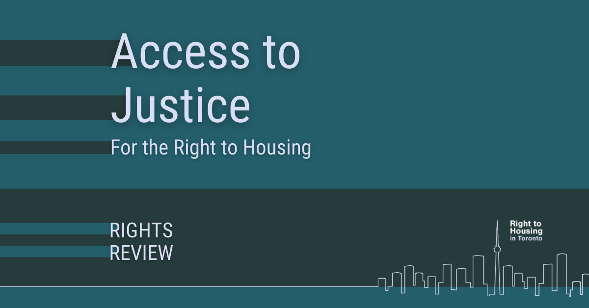 Access to Justice for the right to housing. Rights Review.